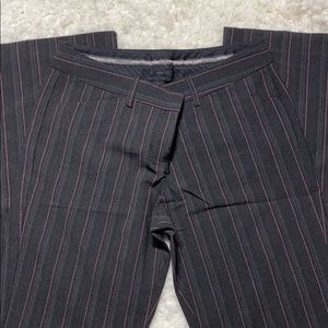 Dark gray and pink pinstriped pants